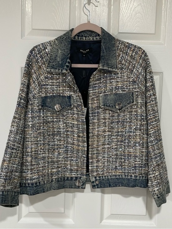 Beulah Jackets & Blazers - Tweed and Denim Jacket in Multicolor